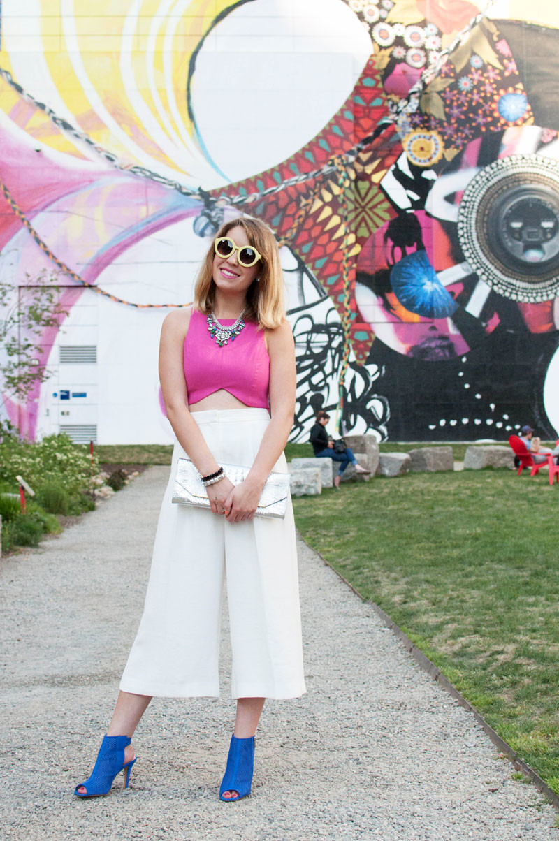 dewey square mural boston, style tab, summer outfit, white culottes