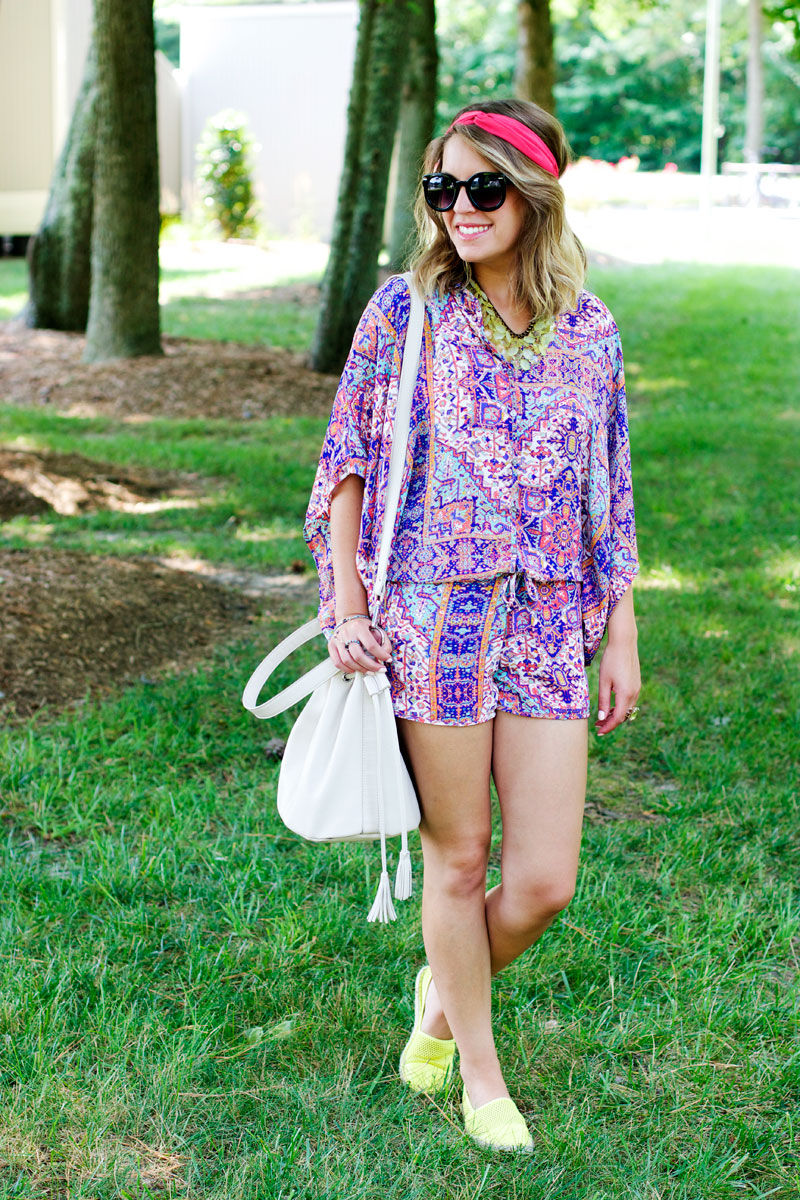 summer printed romper, boston fashion blogger