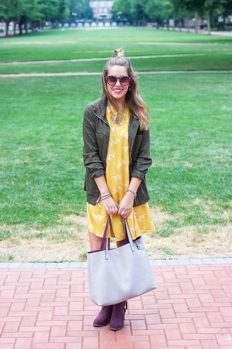 How to transition summer dress to fall old navy